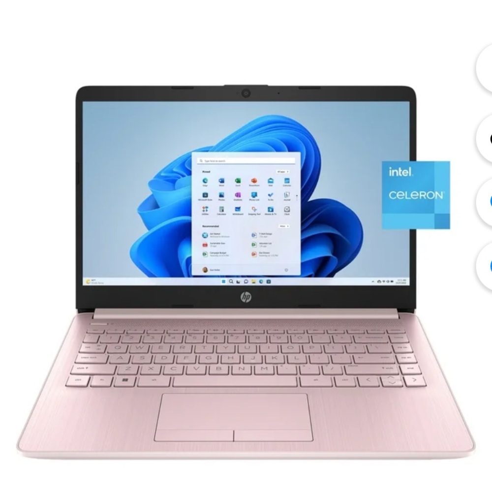 HP Pink Laptop with Intel Celeron